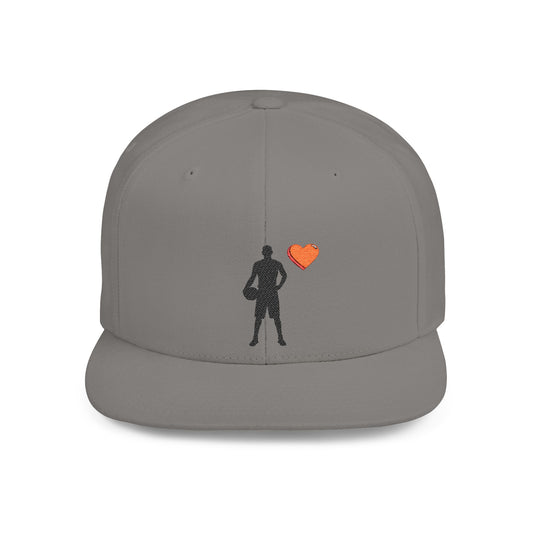 Sporty Love Flat Bill Snapback Hat – Adjustable Cap for Athletes, Casual Wear, Gifts for Sports Fans, Basketball Enthusiasts, Unique - TRV