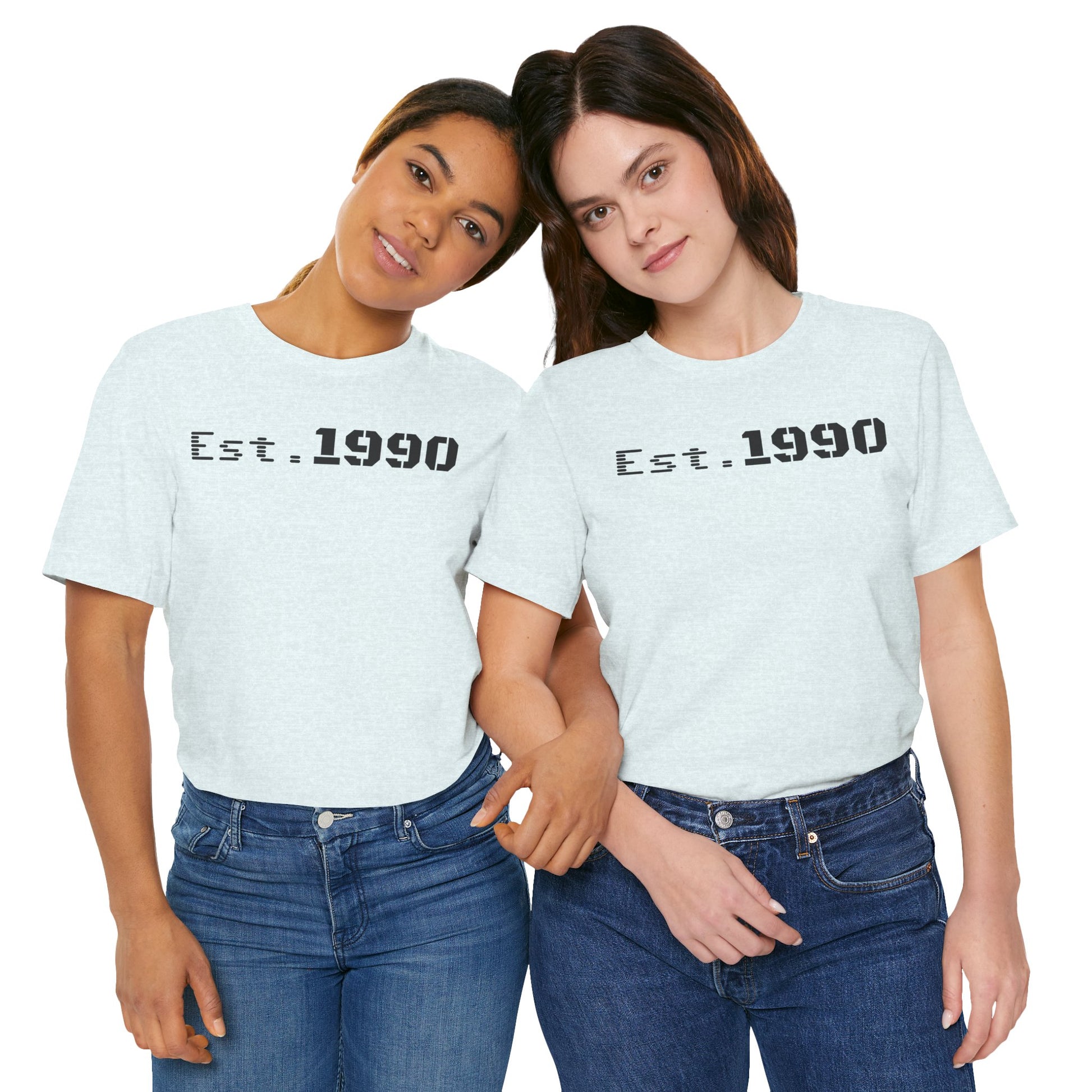 Unisex Est. 1990 Nostalgic Jersey Tee - Perfect Gift, Vintage Style, Retro Fashion, Birthday Celebration, Casual Wear - TRV