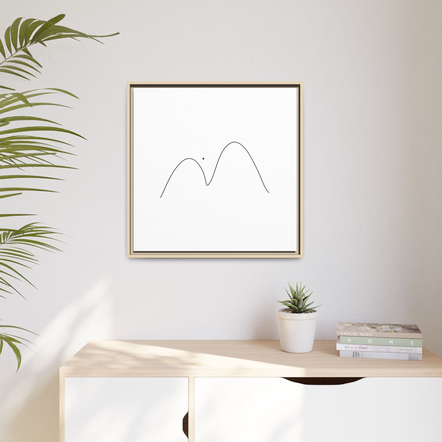 Minimal Line Mountains Matte Canvas Framed