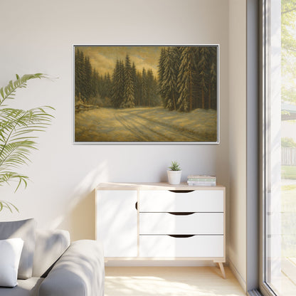 Framed Matte Canvas Wall Art - Serene Forest Landscape, Living Room Decor, Nature Print, Home Aesthetic, Gift for Nature Lovers, Wall [...] - TRV