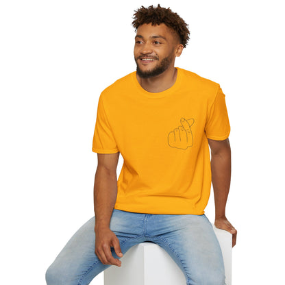 Trendy Unisex Softstyle T-Shirt with Love Hand Gesture Design