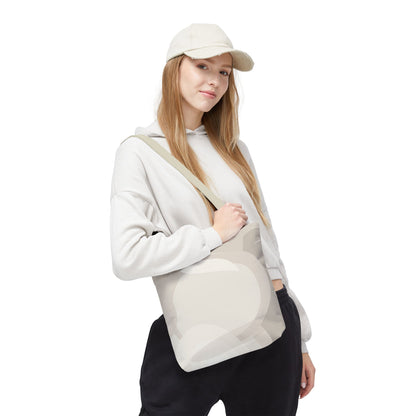 Neutral Abstract Circle Pattern Tote Bag | Minimal Beige AOP Canvas