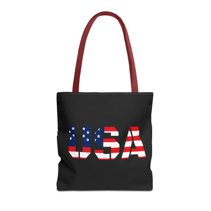 Patriotic USA Print Tote Bag, Reusable Shopping Bag, 4th of July Gift, Summer Carryall, American Flag Style - TRV