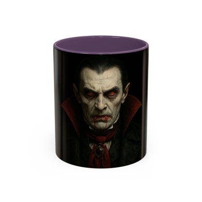 Gothic Dracula Vampire Accent Coffee Mug | Spooky Halloween Gift, Unique Home Decor, Collector's Mug, Coffee Lover's Gift - TRV
