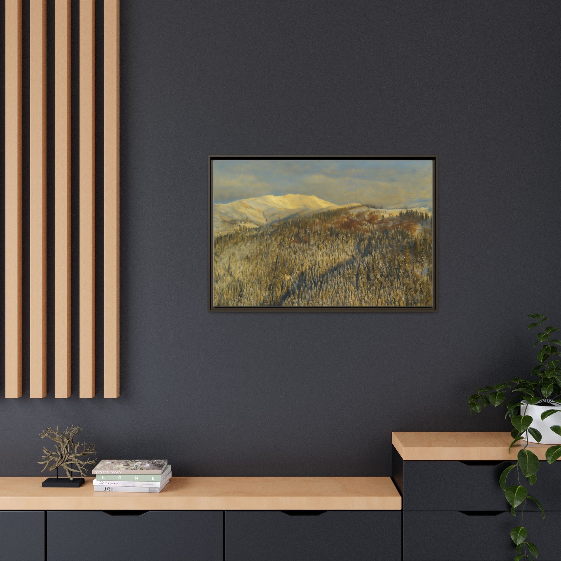 Framed Mountain Canvas Art, Perfect for Home Decor, Nature Wall Art, Gift for Nature Lovers, Cozy Atmosphere - TRV