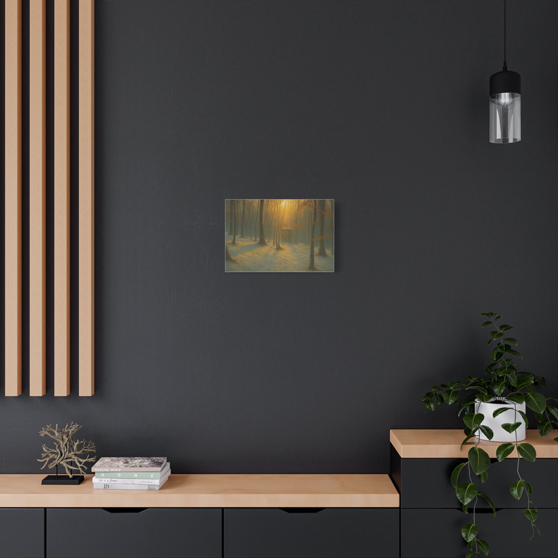 Matte Canvas Wall Art, Scenic Nature Print, Calm Forest Decor, Cozy Home Aesthetic, Autumn Landscape, Gift for Nature Lovers - TRV