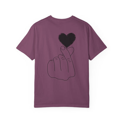 Unisex Garment-Dyed T-Shirt with Heart Design | Casual Trendy Wear for All Occasions
