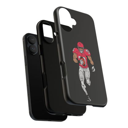 Football Player Tough Phone Case – Protective Black Sports iPhone Case