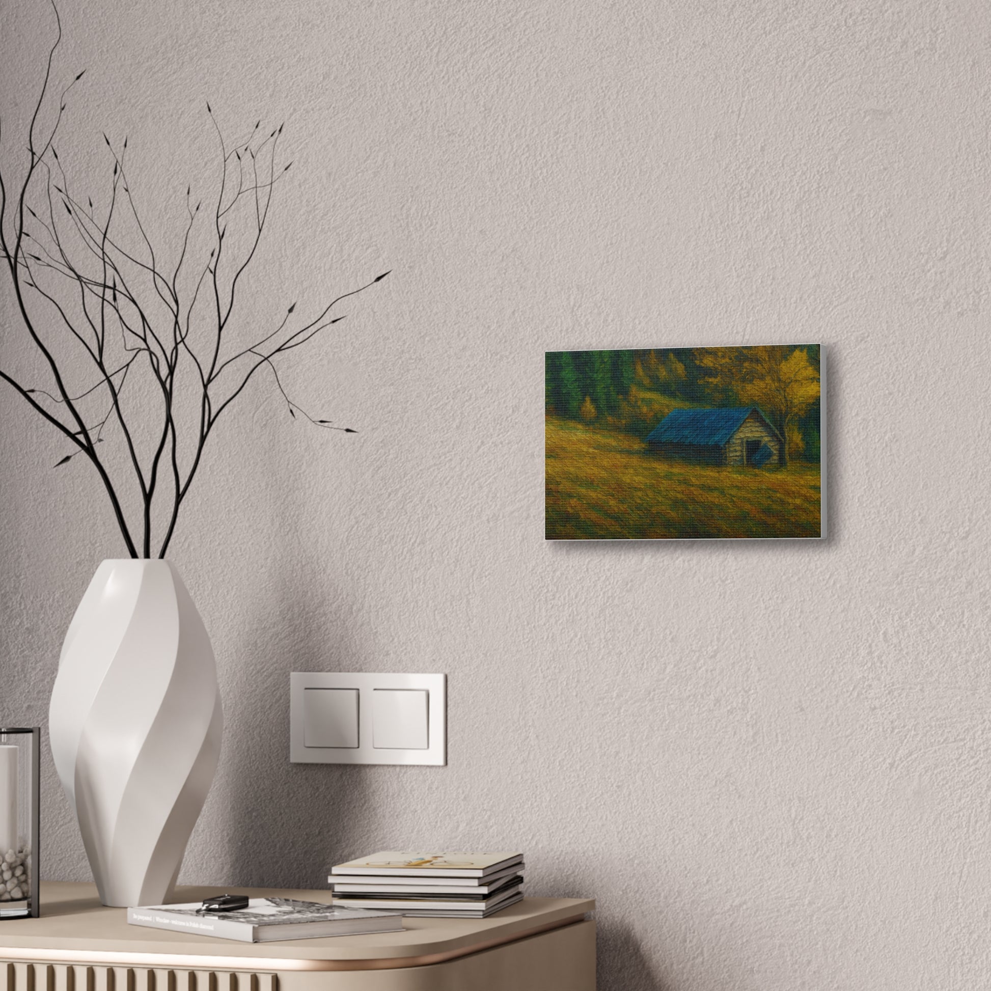 Rustic Canvas Wall Art, Nature Landscape Painting, Autumn Decor, Farmhouse Wall Art, Cozy Home Decoration - TRV