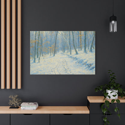 Winter Woodland Canvas Print — Snowy Forest Matte Stretched Wall Art