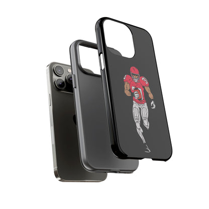 Football Player Tough Phone Case – Protective Black Sports iPhone Case