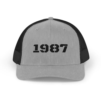 Vintage 1987 Snapback Trucker Cap | Retro Cap for Men & Women | Perfect Gift for Birthdays, Anniversaries, Casual Wear - TRV