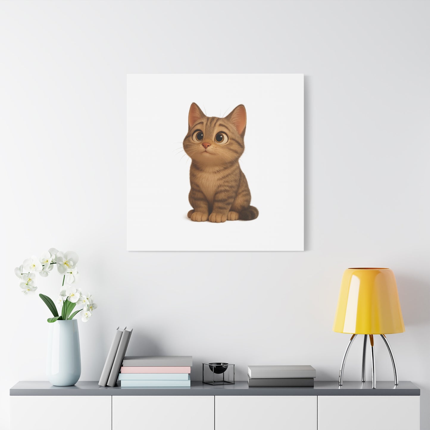 Adorable Cat Canvas Art, Cute Cat Wall Decor, Pet Lover Gift, Nursery Wall Art, Animal Print, Modern Home Decor - TRV
