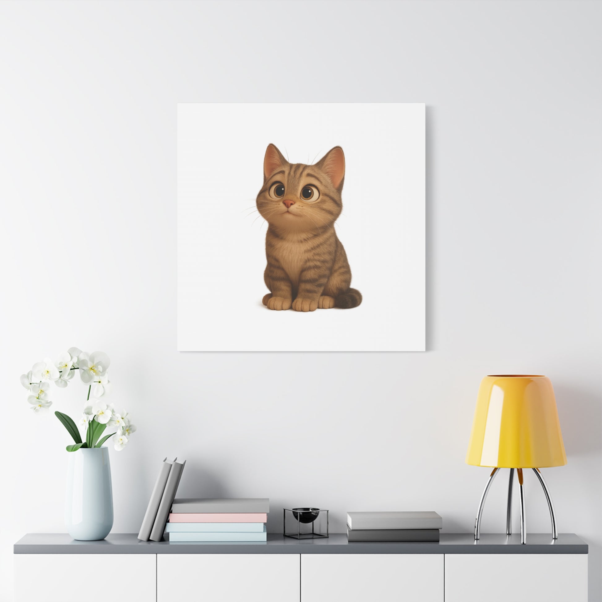 Adorable Cat Canvas Art, Cute Cat Wall Decor, Pet Lover Gift, Nursery Wall Art, Animal Print, Modern Home Decor - TRV