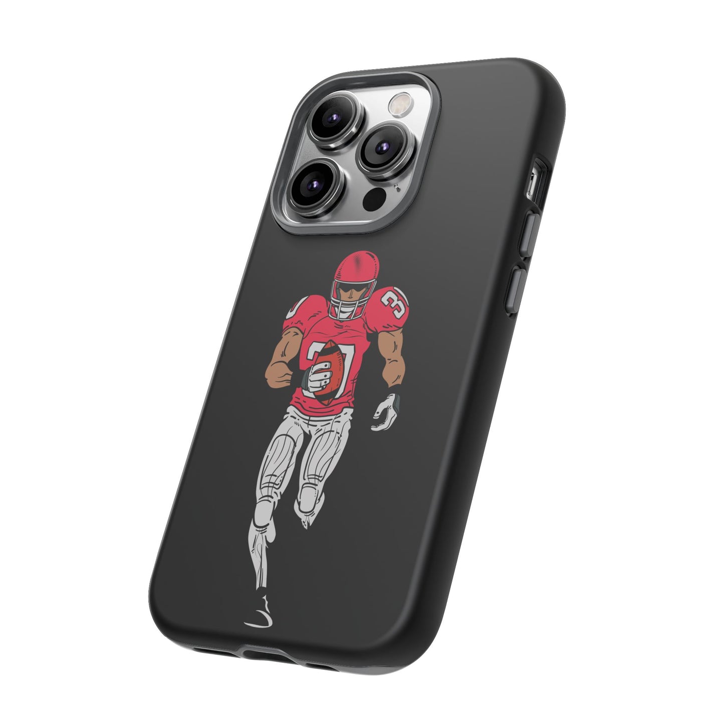 Football Player Tough Phone Case – Protective Black Sports iPhone Case