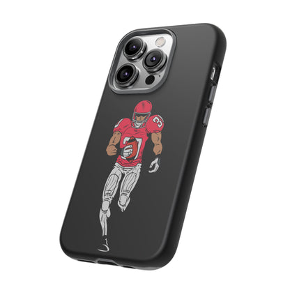 Football Player Tough Phone Case – Protective Black Sports iPhone Case
