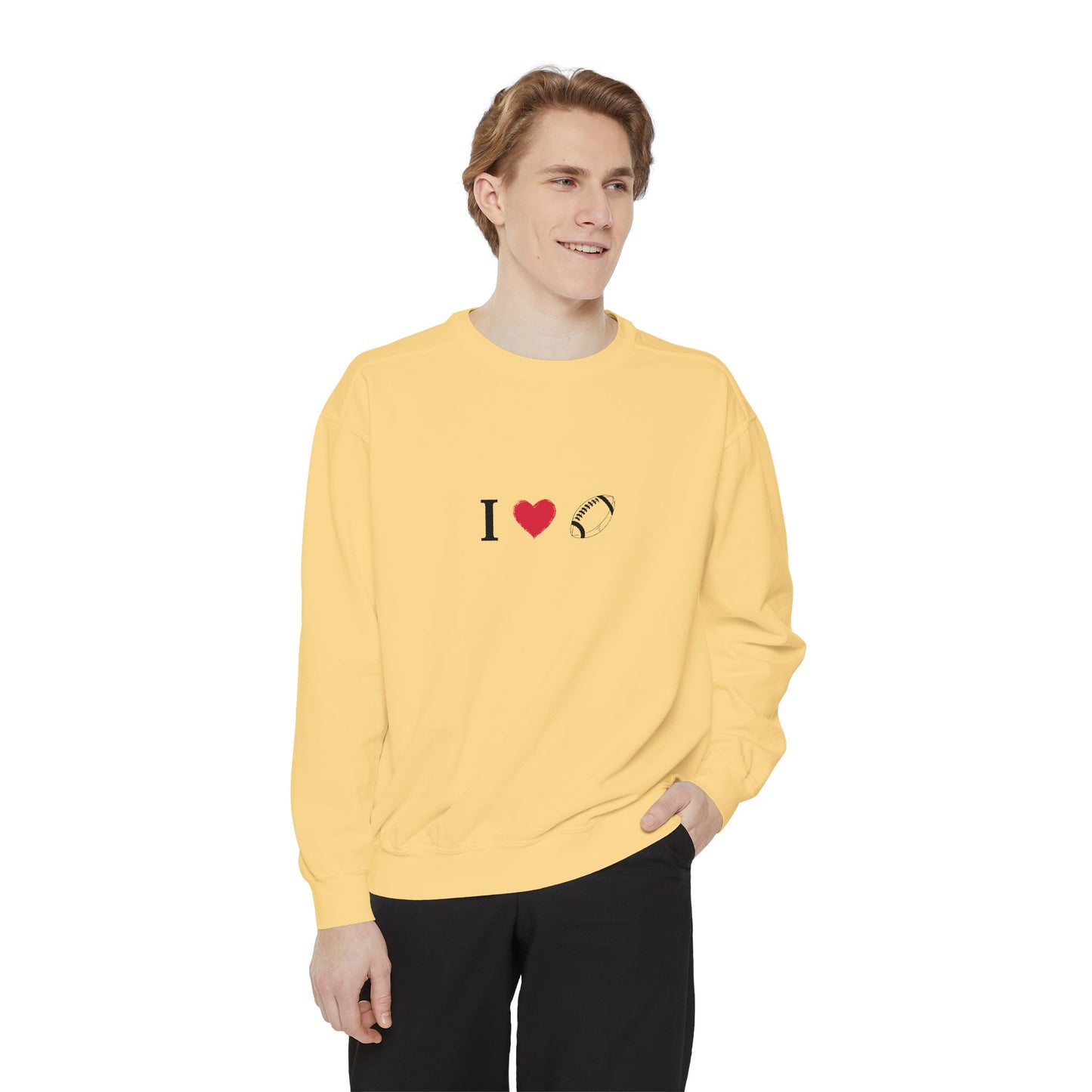 Unisex Sweatshirt, I love Football, Cozy, Perfect for Everyday Wear, Gift Idea for Friends, Couples, and Special Occasions - TRV