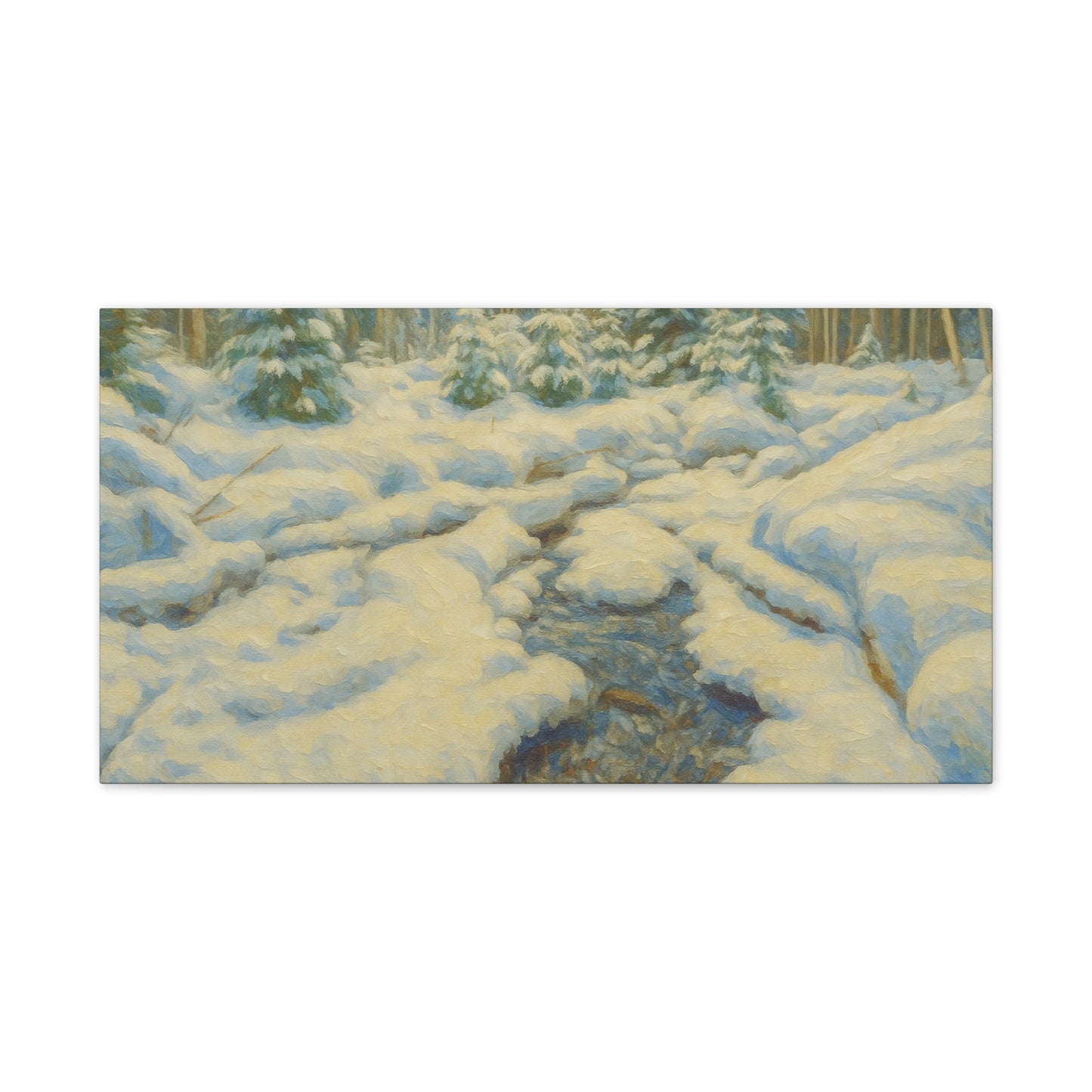 Winter Landscape Canvas Art, Nature Decor, Gallery Wall Art, Cozy Home Accent, Winter Wonderland Painting - TRV