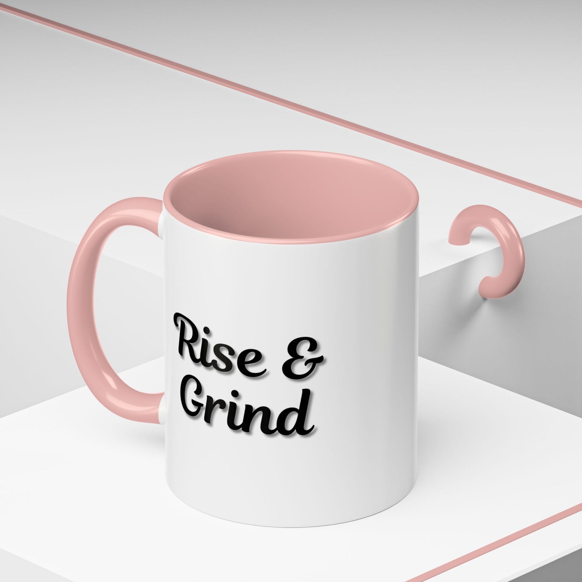 Rise & Grind Coffee Mug – Motivational Black Accent Mug for Daily Inspiration - TRV