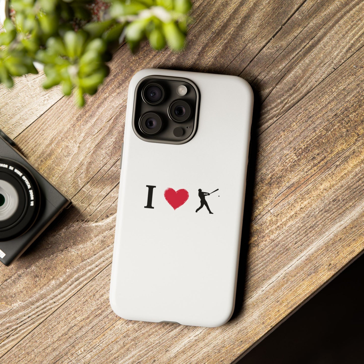 Baseball Love Phone Case, Tough Cases for Sports Lovers, i Heart Baseball Protection, Gift for Players, Cute Sports Case - TRV