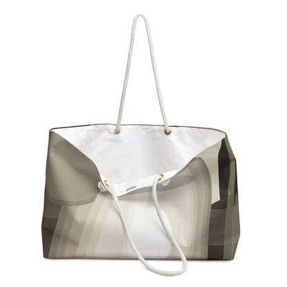 Neutral Abstract Geode Pattern Weekender Bag | Beige Stone Strata
