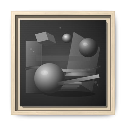 Monochrome Geometric Spheres Canvas Framed Wall Art | Matte Print