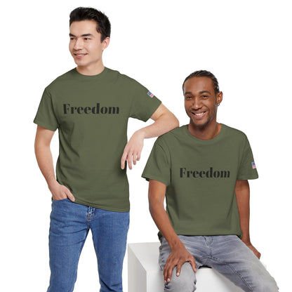 Freedom script tee | T-Shirt, American flag sleeve - TRV