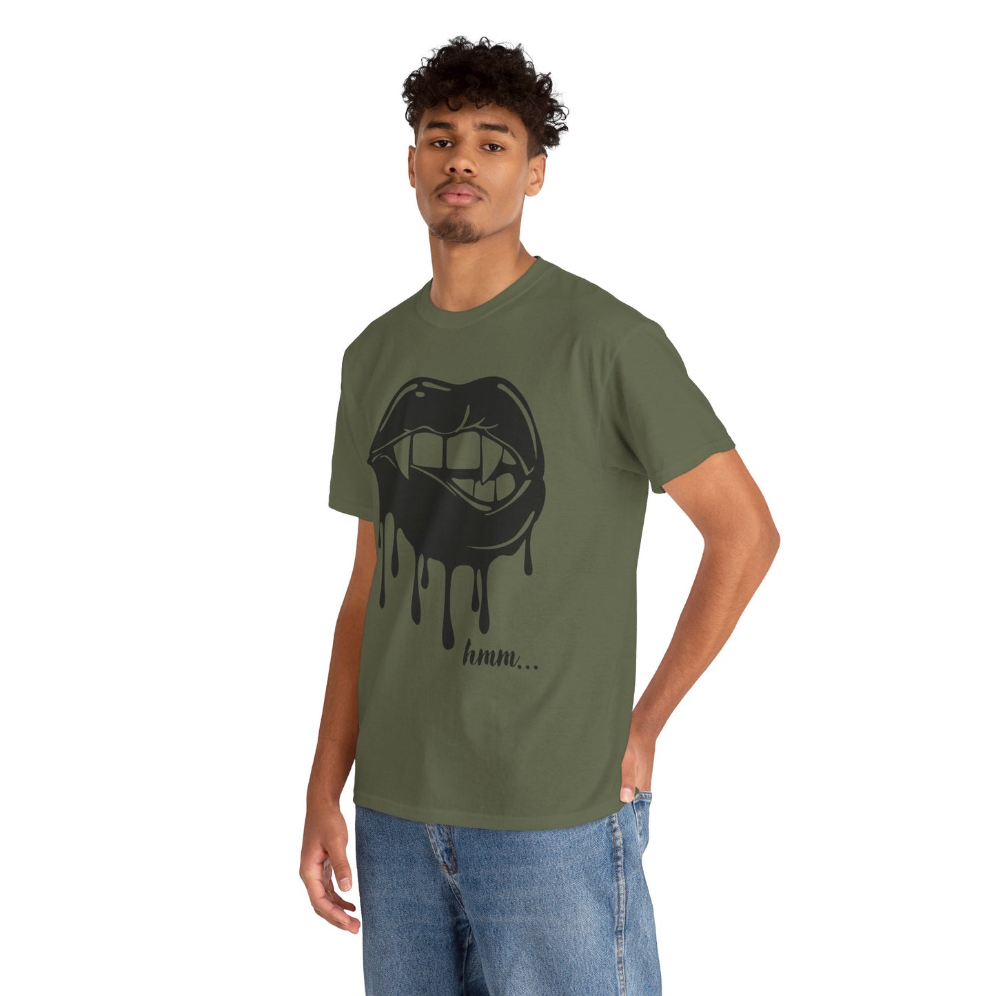 Edgy Graphic Tee - Dripping Lips Design - Unisex Heavy Cotton Tee