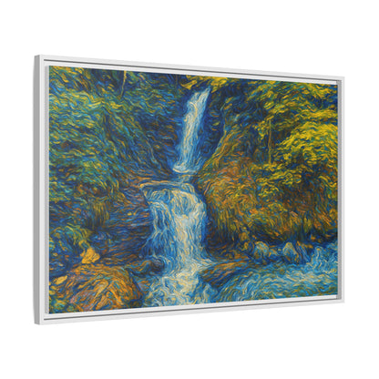 Framed Canvas Art, Majestic Van Gogh Style Waterfall Landscape Wall Decor, Nature Lover Gift, Home Office Artwork, Living Room Decoration - TRV