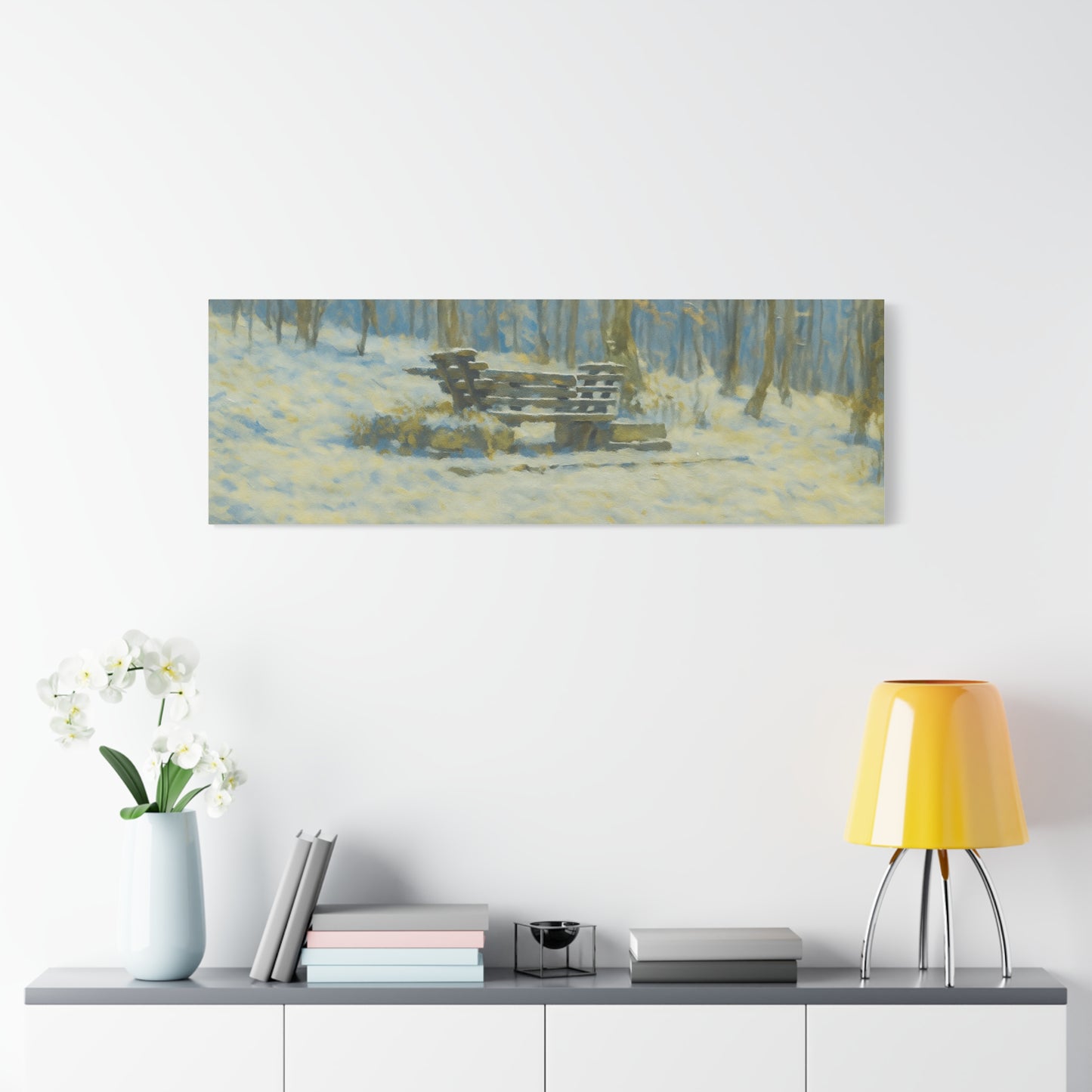 Winter Serenity Canvas Wall Art, Cozy Living Room Decor, Nature Landscape Print, Gift for Art Lovers, Home Decor, Seasonal Artwork - TRV