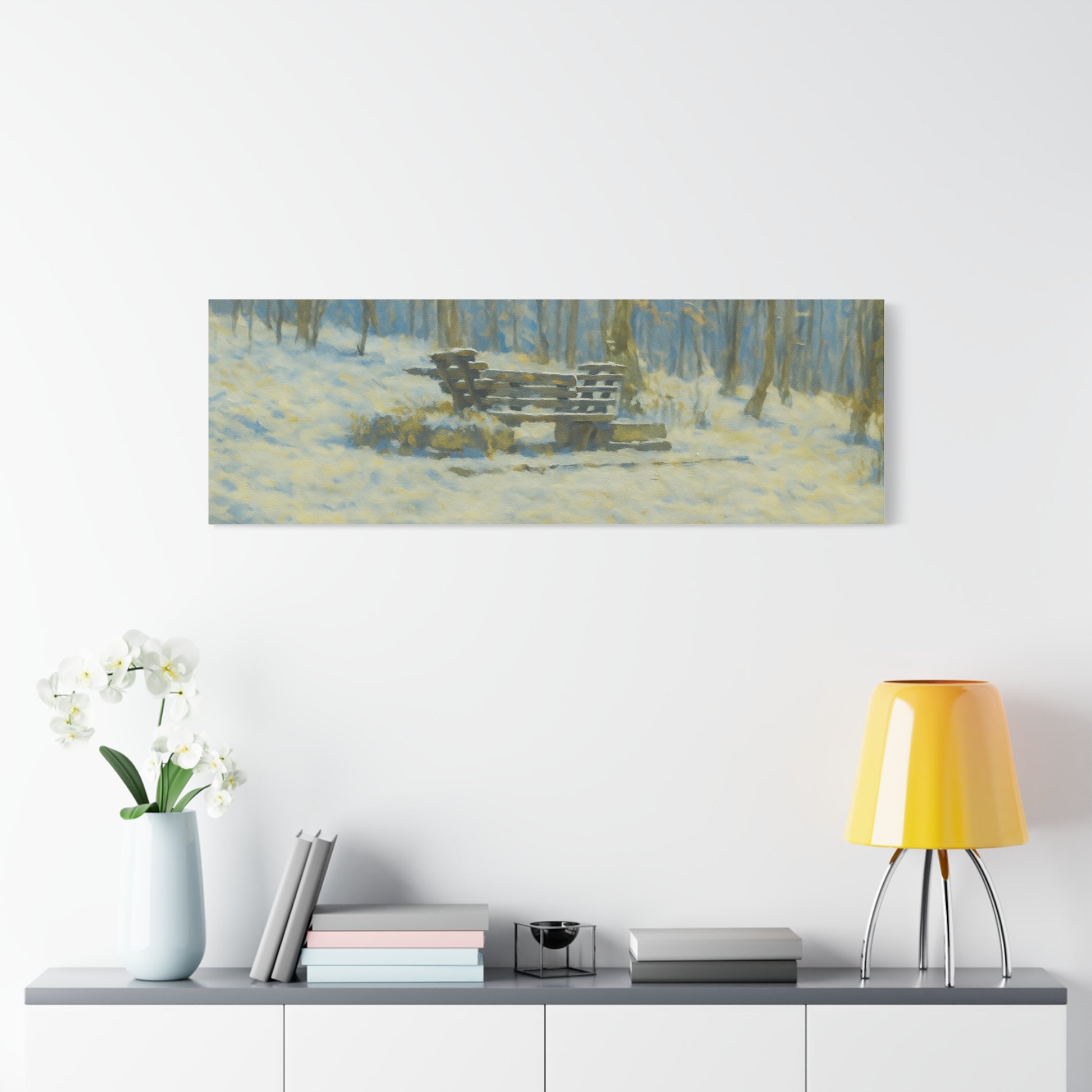 Winter Serenity Canvas Wall Art, Cozy Living Room Decor, Nature Landscape Print, Gift for Art Lovers, Home Decor, Seasonal Artwork - TRV