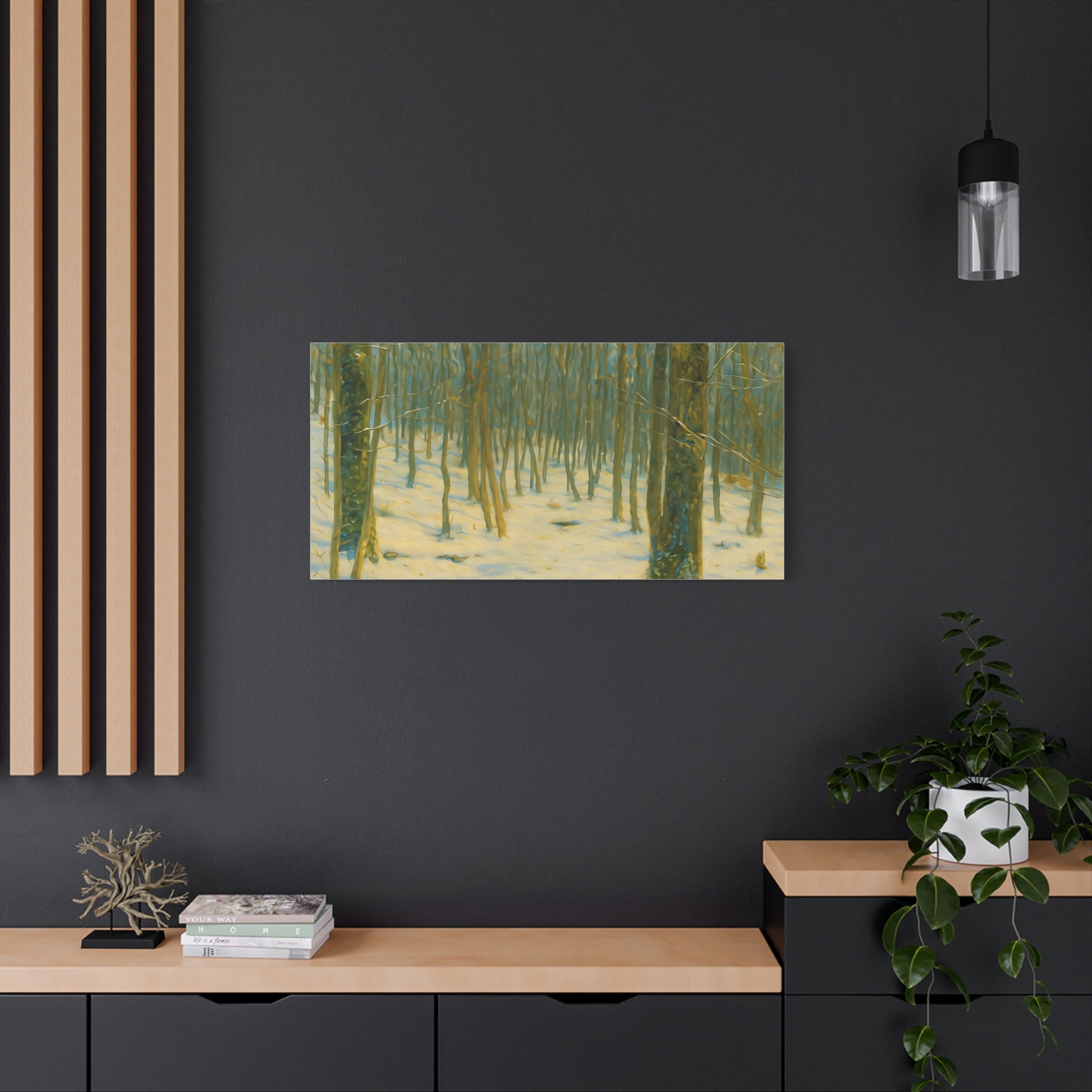 Winter Forest Matte Canvas Art Print, Nature Decor, Stretched Wall Art, Home Decor, Rustic Cabin Decoration, Gift for Nature Lovers - TRV