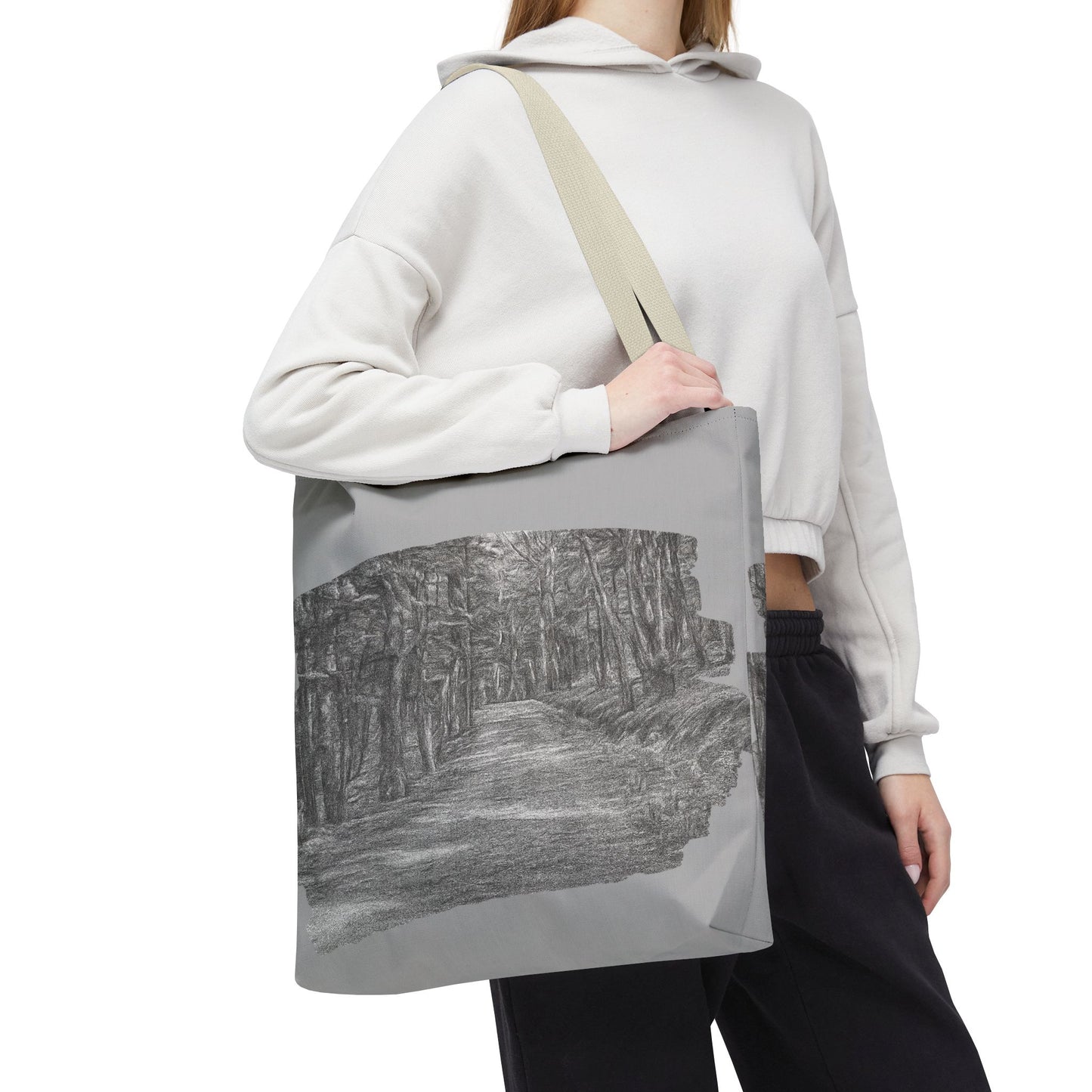 Scenic Path Tote Bag, Reversible Tote, Eco-Friendly Shopper, Outdoor Adventure Bag, Gift for Nature Lovers, Stylish Carryall - TRV