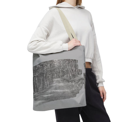 Scenic Path Tote Bag, Reversible Tote, Eco-Friendly Shopper, Outdoor Adventure Bag, Gift for Nature Lovers, Stylish Carryall - TRV