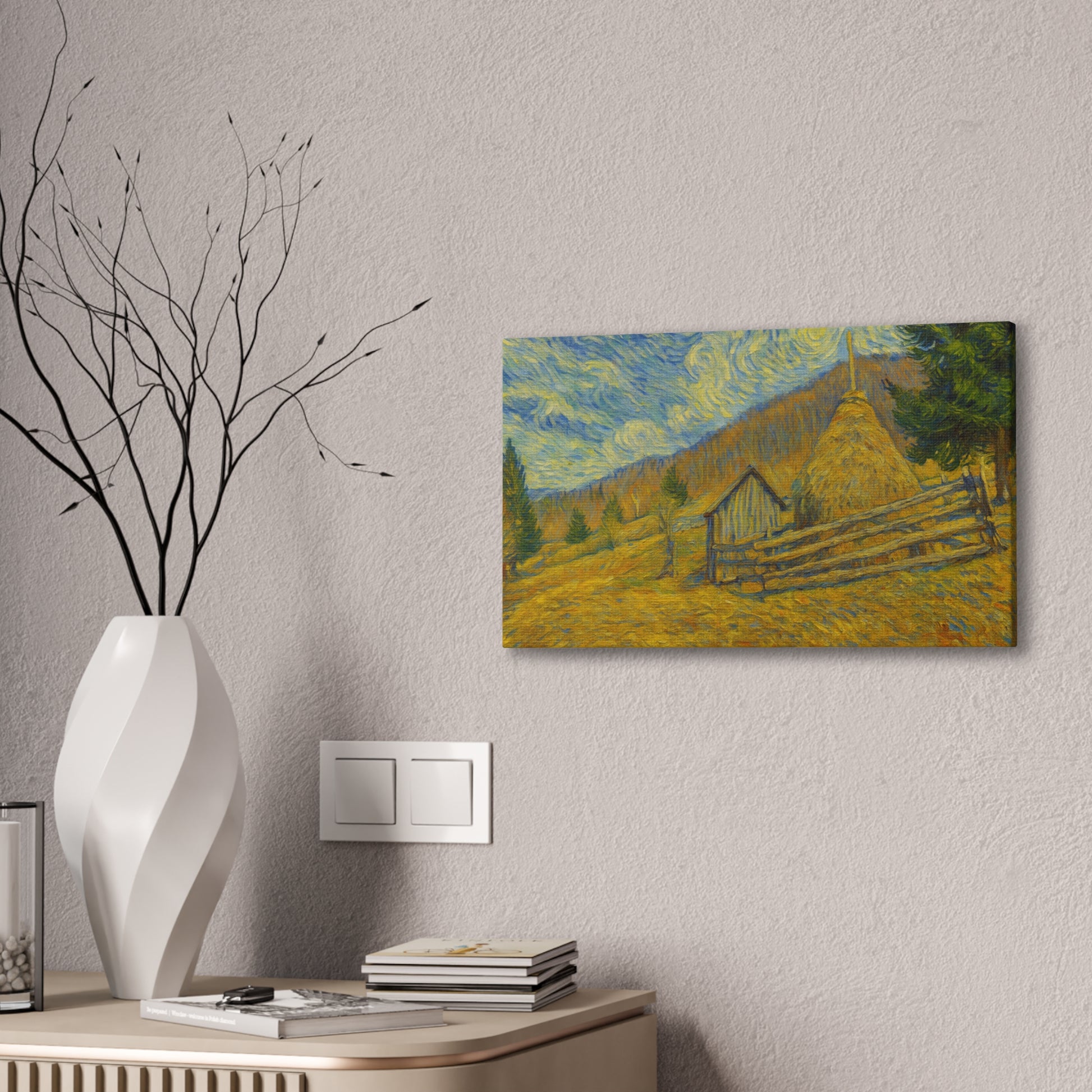 Vincent Van Gogh Inspired Canvas Print, Rustic Home Decor, Wall Art, Gift for Art Lovers, Country Landscape, Unique Art Piece - TRV