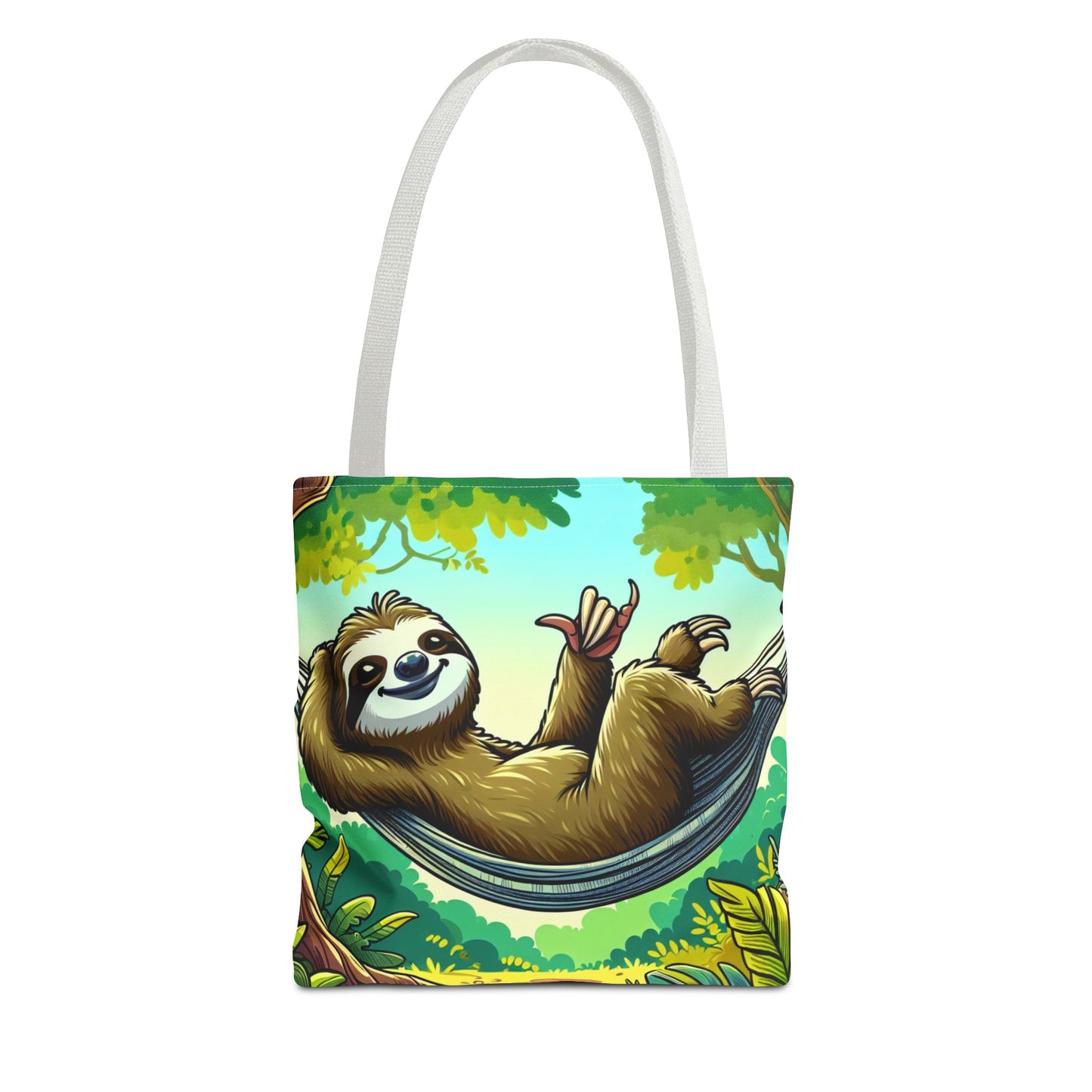 Relaxed Sloth Tote Bag, Cute Eco-Friendly Bag, Gift for Animal Lovers, Beach Bag, Reusable Shopping Tote - TRV