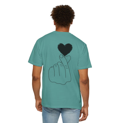 Unisex Garment-Dyed T-Shirt with Heart Design | Casual Trendy Wear for All Occasions