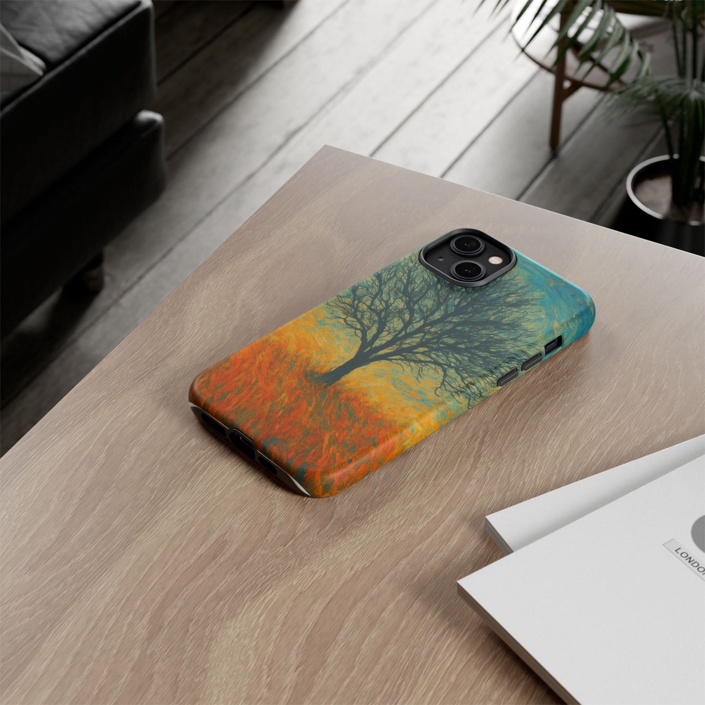 Artistic Phone Case with Tree Design, Nature Lover Gift, Unique Phone Cover, Holiday Present, Eco-friendly Tech Accessories - TRV