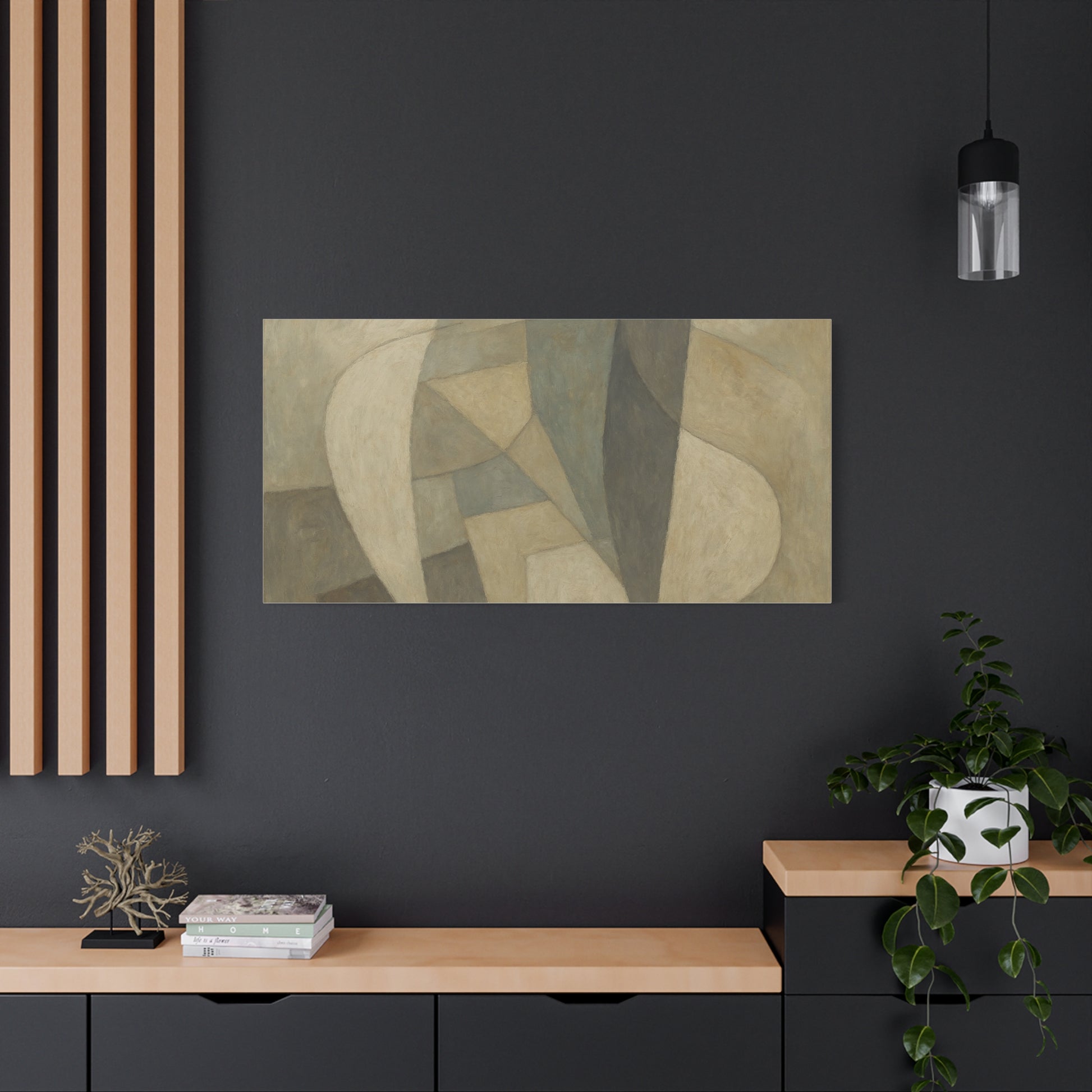 Abstract Neutral Geometric Shapes Matte Canvas - TRV