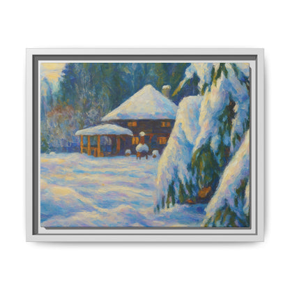 Canvas Art, Winter Scene Home Decor, Seasonal Gift for Art Lovers, Holidays Wall Art, Framed Painting, Matte Print - TRV