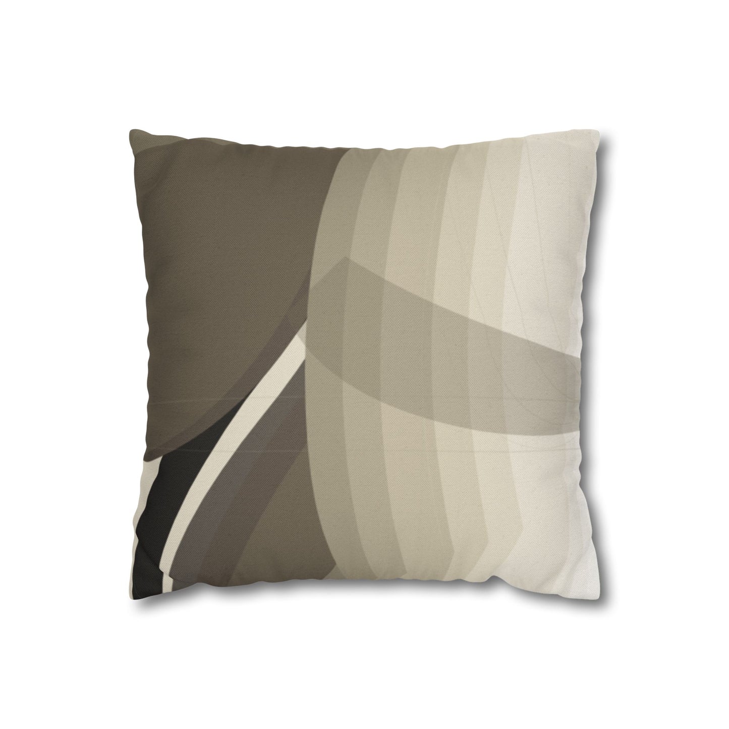 Abstract neutral leaf artwork pillowcase featuring a square shape, ideal for home decor with natural leaf design by Printify.