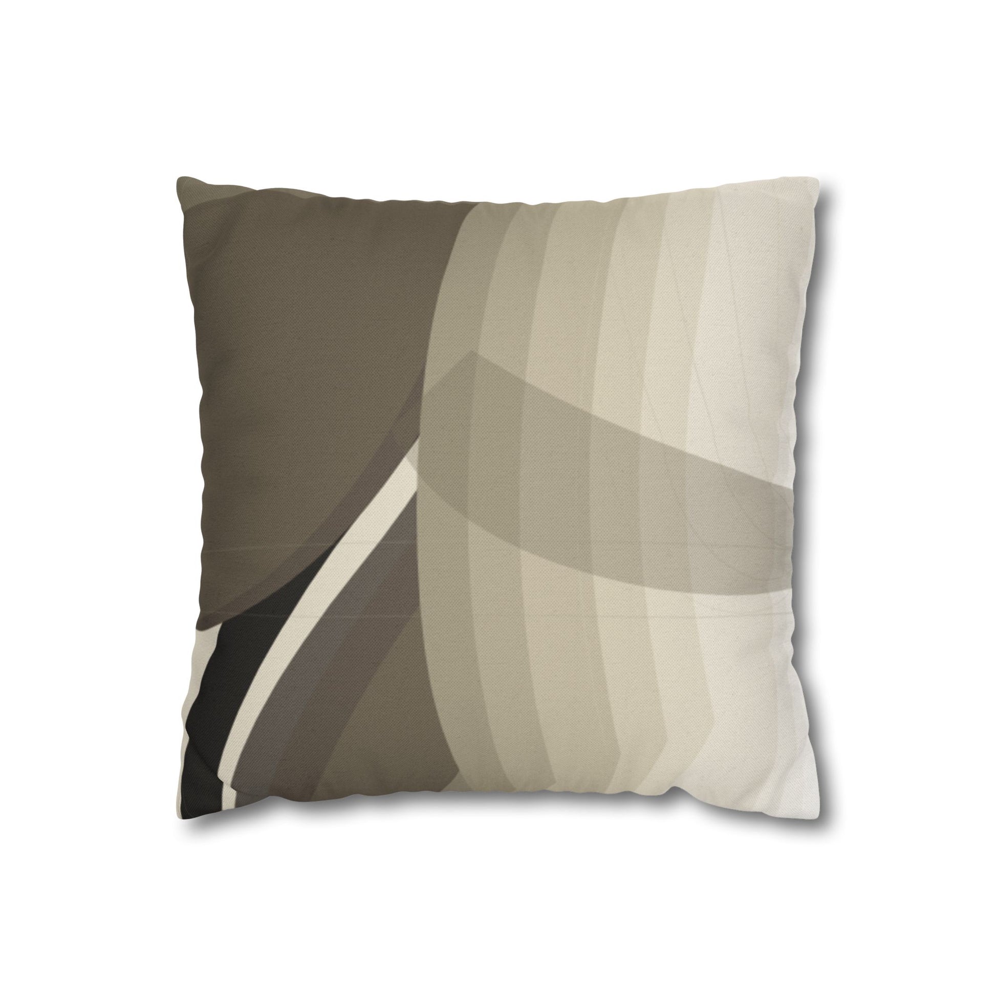 Abstract neutral leaf artwork pillowcase featuring a square shape, ideal for home decor with natural leaf design by Printify.