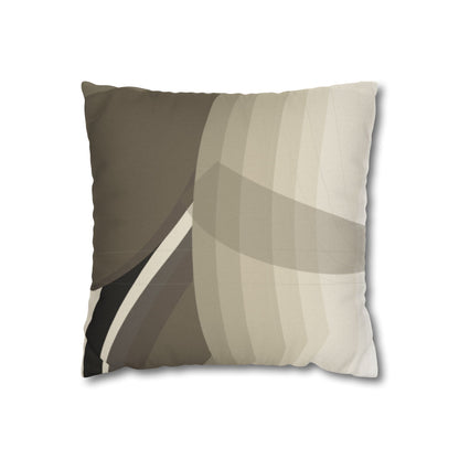 Abstract neutral leaf artwork pillowcase featuring a square shape, ideal for home decor with natural leaf design by Printify.