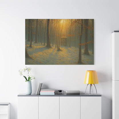 Matte Canvas Wall Art, Scenic Nature Print, Calm Forest Decor, Cozy Home Aesthetic, Autumn Landscape, Gift for Nature Lovers - TRV