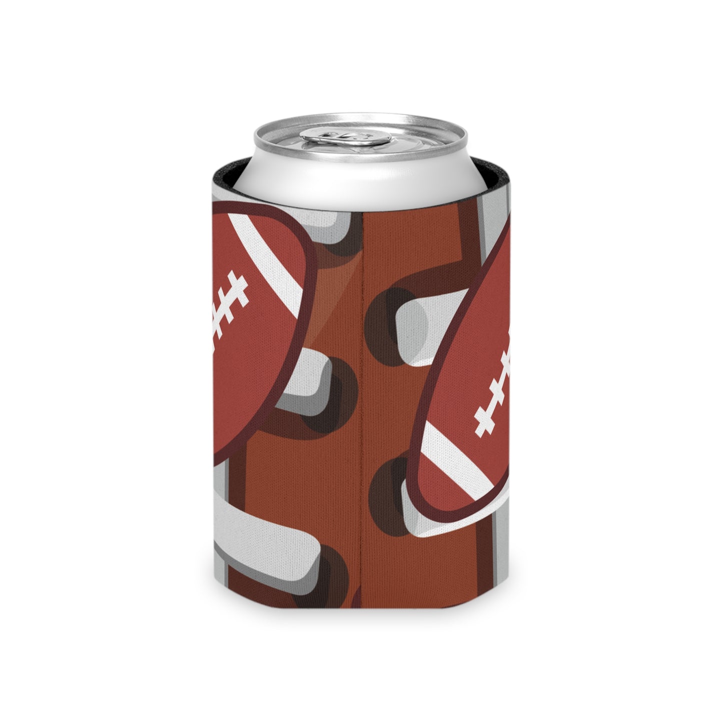 Football Can Cooler for Game Day, Beverage Insulator for Tailgating, Outdoor Parties, Sports Gifts for Fans, Reusable Drink Holder