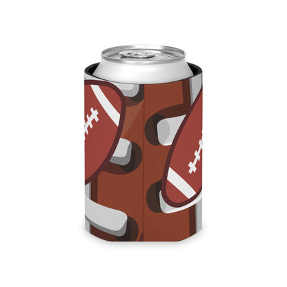 Football Can Cooler for Game Day, Beverage Insulator for Tailgating, Outdoor Parties, Sports Gifts for Fans, Reusable Drink Holder