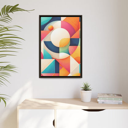 Colorful Geometric Abstract Art Matte Canvas Framed