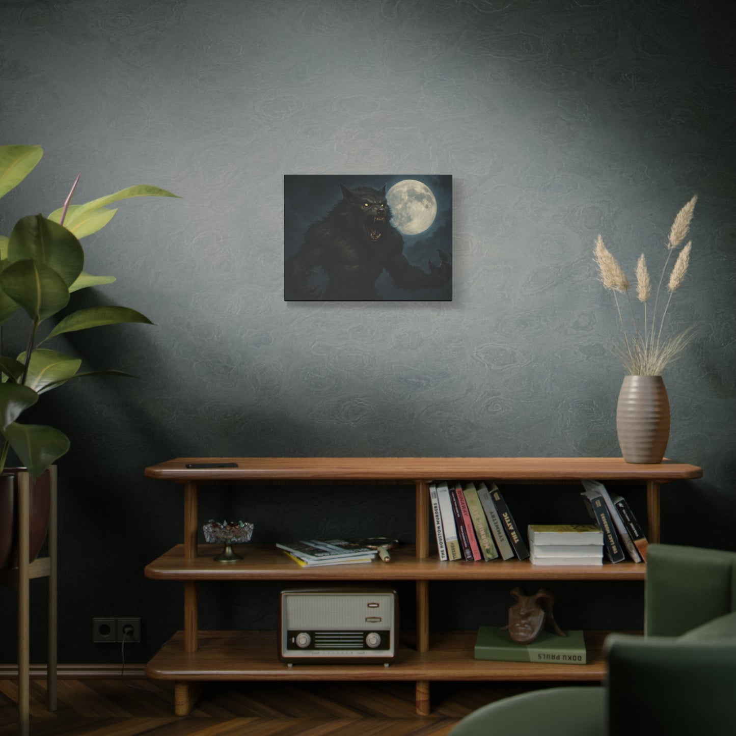 Werewolf Moon Canvas Art | Dark Fantasy Decor for Halloween, Gothic Home, Werewolf Lover Gift, Unique Wall Art, Spooky Decor - TRV
