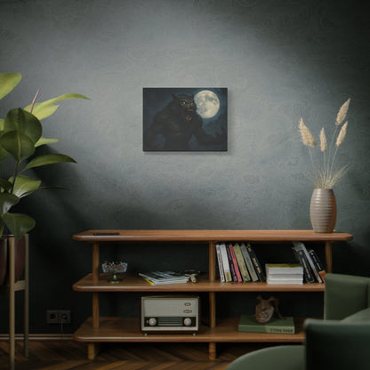 Werewolf Moon Canvas Art | Dark Fantasy Decor for Halloween, Gothic Home, Werewolf Lover Gift, Unique Wall Art, Spooky Decor - TRV