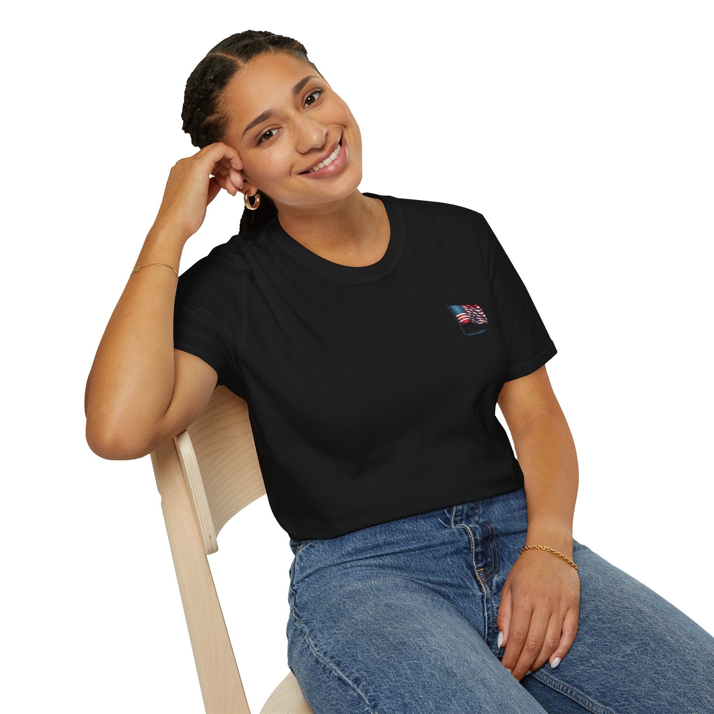 Patriotic Unisex Softstyle T-Shirt, American Flag Tee, USA Pride Shirt, Perfect for Independence Day, Casual Wear - TRV
